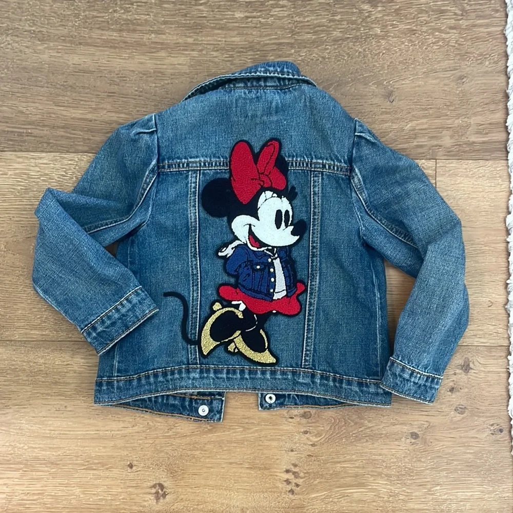 Gap Disney Toddler Embroidered minnie mouse denim jacket - size 5T